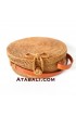 Ata round handwoven bag with ribbon clip